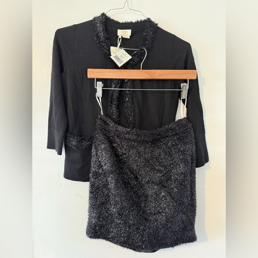 Kate Spade Black Sweater Robbie Skirt Set Size XS/2
